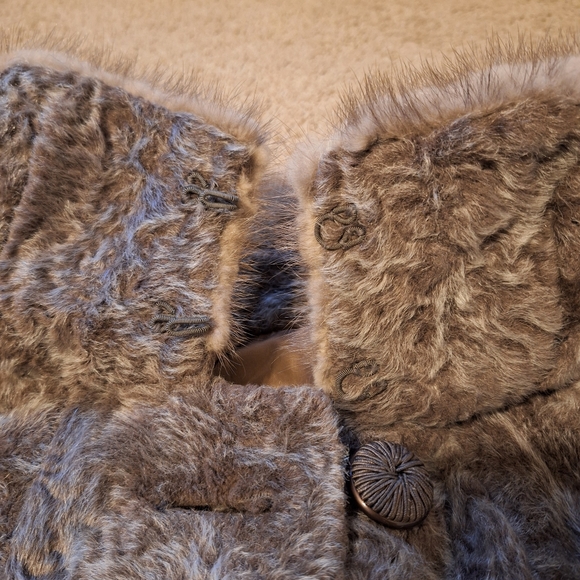Ladies Vintage Bacara Faux Fur Coat With Real Mink Collar Size S/M Satin Lining - Picture 5 of 7